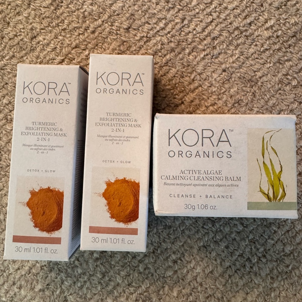 KORA ORGANICS: 2 Turmeric and brightening mask & 1 cleansing balm NEW